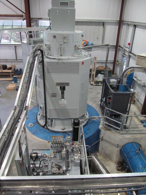 Completed turbine and generator installation.
